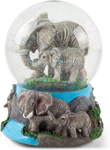 Elanze Designs Wandering Elephant Family Figurine 100MM Water Globe Plays Tune Beautiful Dreamer in Saudi Arabia
