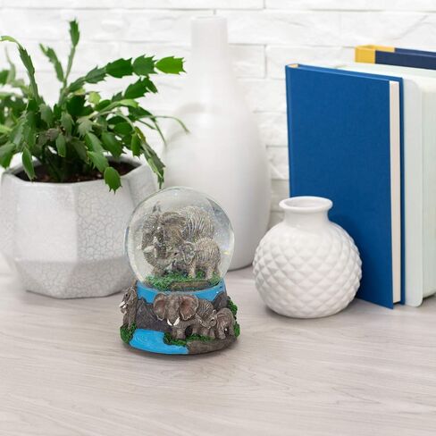 Elanze Designs Wandering Elephant Family Figurine 100MM Water Globe Plays Tune Beautiful Dreamer in Saudi Arabia