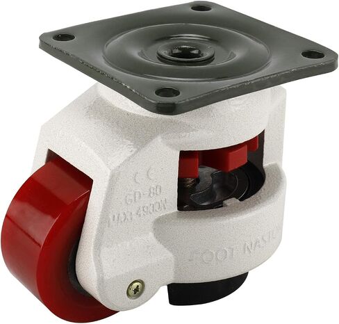 DasMarine 4 Pack Leveling Casters GD-80F-T Plate Mounted Leveling Caster 1102lbs/Per Leveling Caster Wheels Iron Poly Wheel and NBR Pad (Plate Mounted 1102lbs/Per Iron Poly Wheel) in Saudi Arabia