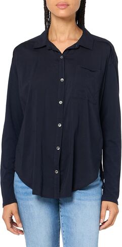 Splendid Women's Paige Shirt | Elegant Woven Front, Cozy Knit Back, and Chic Tie Collar in Saudi Arabia