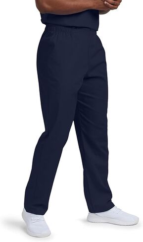 Landau Scrub Zone Unisex Relaxed Fit No-Pocket Scrub Pants LB411 Navy L in Kuwait
