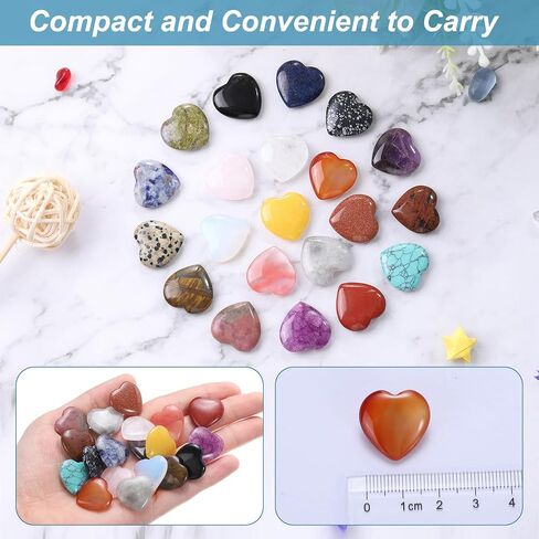 uxcell 5pcs Heart Shaped Crystal Stones, 20mm Worry Stones Mini Heart Shape Puff Stones for Valentines Day Christmas Meditation, Turquoise in Saudi Arabia