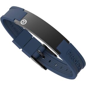 Best Sports Golf Magnetic Bracelet Carbon Satin Black with Blue Strap Waterproof