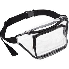 Micom Clear Fanny Pack, Stadium Approved Clear Bag for Women & Men, Transparent Waist Bag with Adjustable Belt, Clear Waterproof Purse for Sport Games, Travel, Beach, Events, Concerts