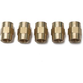 LTWFITTING Brass Pipe Fitting Coupling Coupler 1/8 x 1/8 Inch Female NPT FNPT FPT Pipe Water Boat(Pack of 5)