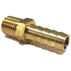 3/8" Hose ID to 1/4" Male NPT MNPT Straight Brass Fitting Fuel / AIR / Water / Oil / Gas / WOG (Qty 1)