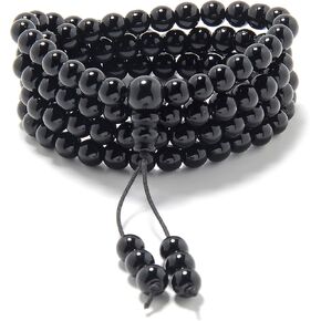 سوار ملفوف للمعصم قابل للتمدد مع 108 خرزة صلاة Healing Mala