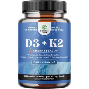 Vitamin D3 with K2 MK7 Supplement - Vitamin D3 2000 IU Tablets and Vitamin K2 for Immune Support Bone Health Heart Health Joint Support Bone Strength and Mood Boost - VIT D3 K2 Immune System Support