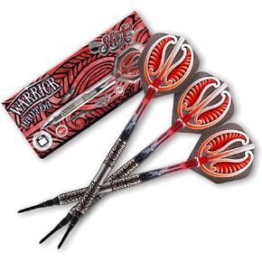 Shot! Darts Warrior Hautoa 80% Tungsten Pro Throwing Darts Soft Tip Set, Professional – Made in New Zealand – Designed Dart Flights for Women & Men – Plastic Tip Bar Darts for Adults