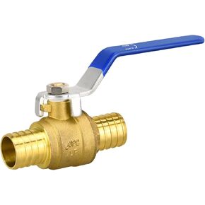 1" PEX Ball Valves, PEX Brass Full Port Shut Off Ball Valve, PEX Brass Full Port Shut-off Ball Valve, Full Port Water Stop Shut Off, Water Shut Off Valve (1 Pack)