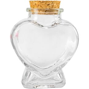 Mini Glass Bottle Heart Shaped Wish Bottle Clear Storage Jars Containers with Cork Wish Bottles Decorative Bottles Decorative Accessories