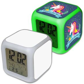 INNOSUB Sublimation Blank Digital LED Color Change Alarm Clock with thermometer