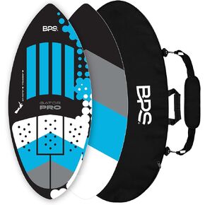 BPS New Zealand ‘Gator PRO’ High Performance Fiberglass Skimboard with Padded Carry Bag Made from Recycled Plastics Performance Skimboard with Custom Traction Pads for Kids Adults Choose from 3 sizes