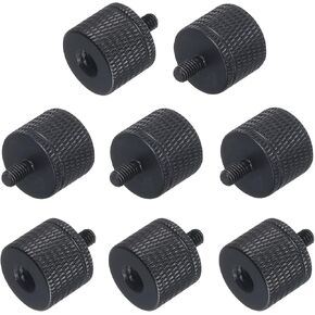 MECCANIXITY 8Pcs Mic Stand Adapter 1/4 Female to M4 Male Camera Screw Thread Adapter for Microphone Tripod Stand Black