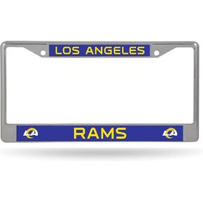 Rico Industries NFL Football Los Angeles Rams 12" x 6" Chrome Frame - Car/Truck/SUV Automobile Accessory