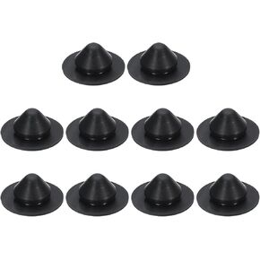 uxcell 10pcs Hole Plug 1/2 Inch (12mm) Button Plugs Fit for 10mm Hole, Snap in Locking Hole Tube Plug Silicone Tube Waterproof Plug Tube Plug, Black