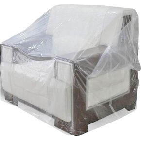 أغطية كراسي بلاستيكية من AKEfit، غطاء أريكة عالي التحمل للأريكة، أكياس متحركة شفافة مقاومة للماء والغبار للكرسي بذراعين أو كرسي، ضد مخالب القطط والكلاب، شفاف، SLSFZ-11C-S in Kuwait
