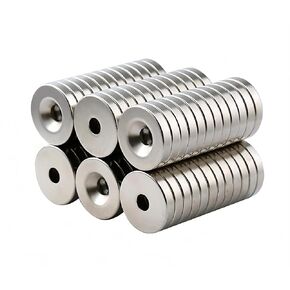 Round Disk Magnets 12x3mm - Magnetic Countersunk Ring Screw Hole Size 3mm Crafting Fastener DIY Holder Circular Magnet Disc (50 Pack)