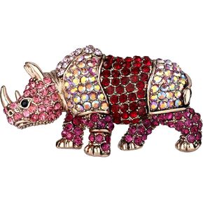 EVER FAITH Women's Austrian Crystal Party Rhinoceros Animal Brooch Pin