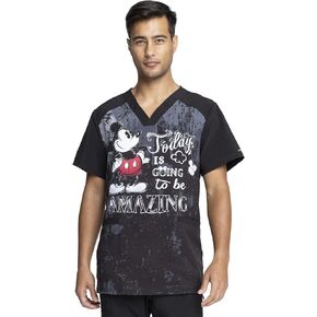 Infinity Cherokee Men Scrubs Top V-Neck Print CK676