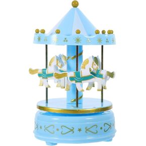 Toyvian Vintage Decor Mini Carousel Music Carousel Greetings Merry go Round Carousel Carousel Party Supplies Box, Merry- Go-