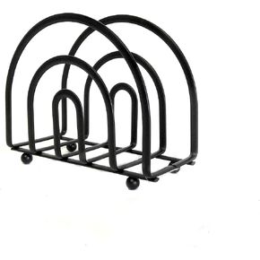 Deluxe Steel Napkin Holder Weighted Self Standing - Black Matte Finish - Decorative & Functional for Kitchen, Dining Room, Countertops - Holds Up to 100 Napkins - Durable, Stylish