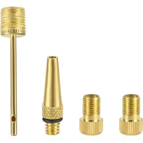 4pcs Bicycle Valve Adapter Set, Brass Bike Tire Valve Adaptor with Inflatable Nozzle Bike Pump Adapter Tire Inflator Connector Bicycle Bike Pump Tool for Presta Schrader