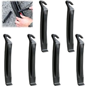 6pcs Bike Tire Lever, Strong Bicycle Tire Tools for Changing Tires, Premium ABS Portable Removal Tubular Tire Spoon Accessories for Road Mountain Bike, Gifts for Biking Lover (Black)