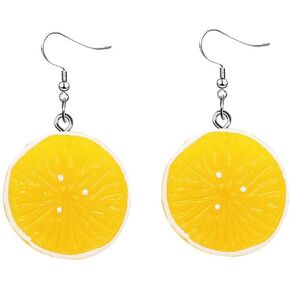 3D Lemon Earrings for Women Girls Charm Lemon Drop Dangle Earrings Cute Tangerine Pendant Earrings Statement Lime Green Wedge Slice Realistic Citrus 3D Dangle Lightweight Fruit Earrings Fashion Cute 3D Orange Petal Resin Earrings Personalized Fun Lemon Da