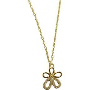 Dainty Cherry Blossoms Necklace Graduation Flower Gemstome Pink Love Heart Beautiful Artificial Stone Crystal Rose Gold Necklace Best Gifts for Women Friends Lover