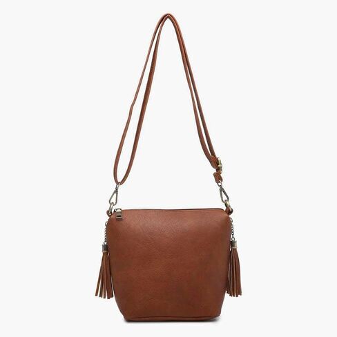 JEN & CO. Crossbody Bags for Women - Sling Bags for Women Dylan Crossbody Bag w/ 2 Side Tassel Zippers (M1766) in Saudi Arabia