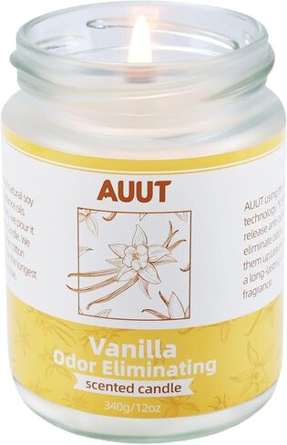 Vanilla Odor Eliminating Candles - Eliminates of Smoke, Pet, Food, and Other Smells Quickly - 12oz Premium soy wax in Saudi Arabia
