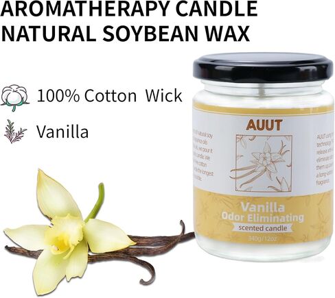 Vanilla Odor Eliminating Candles - Eliminates of Smoke, Pet, Food, and Other Smells Quickly - 12oz Premium soy wax in Saudi Arabia