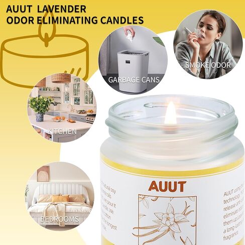 Vanilla Odor Eliminating Candles - Eliminates of Smoke, Pet, Food, and Other Smells Quickly - 12oz Premium soy wax in Saudi Arabia