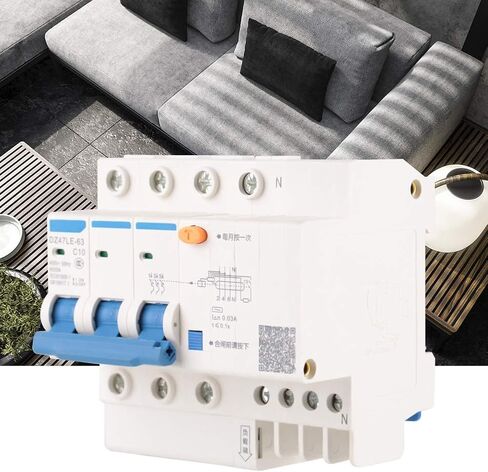 قاطع دائرة مصغر، DZ47LE-63 C10 230 فولت/400 فولت 10 أمبير 300 مللي أمبير 3 أقطاب حماية قاطع دائرة التيار المتبقي مفتاح الهواء حماية السلامة قاطع الدائرة in Saudi Arabia