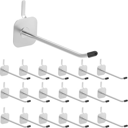 30 PCS 4 Inch Metal Pegboard Hooks Peg Board Shelving Hooks Fits Any Peg Board Pegboard Locking Hooks for Display and Organize Pegboard Accessories for Garage Office Kitchen Store (Silver) in Saudi Arabia