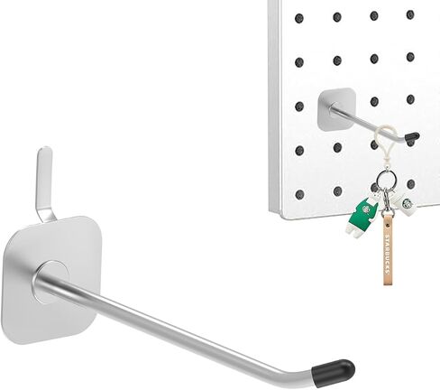 30 PCS 4 Inch Metal Pegboard Hooks Peg Board Shelving Hooks Fits Any Peg Board Pegboard Locking Hooks for Display and Organize Pegboard Accessories for Garage Office Kitchen Store (Silver) in Saudi Arabia