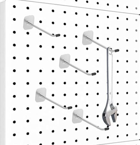 30 PCS 4 Inch Metal Pegboard Hooks Peg Board Shelving Hooks Fits Any Peg Board Pegboard Locking Hooks for Display and Organize Pegboard Accessories for Garage Office Kitchen Store (Silver) in Saudi Arabia