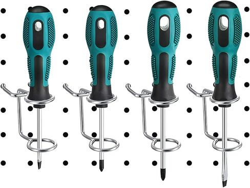 5 قطع من CLISPEED دعامات خطافية للأرفف ذات حلقة مزدوجة مفك براغي حامل لوحة ربط أداة خطاطيف أدوات تخزين خطاطيف بيجبورد منظم كماشة حامل بيجبورد ثقب لوح مكواة معدنية للفتيات in Kuwait