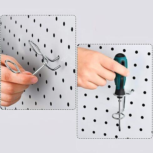 5 قطع من CLISPEED دعامات خطافية للأرفف ذات حلقة مزدوجة مفك براغي حامل لوحة ربط أداة خطاطيف أدوات تخزين خطاطيف بيجبورد منظم كماشة حامل بيجبورد ثقب لوح مكواة معدنية للفتيات in Kuwait