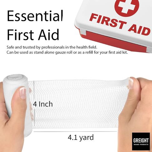 Confirming Stretch Gauze Bandage Rolls, 4 Inch x 4.1 Yard per Roll - Individually Wrapped - Bandage Wrapping for Dressing All Types of Wounds (24 Rolls) in Saudi Arabia