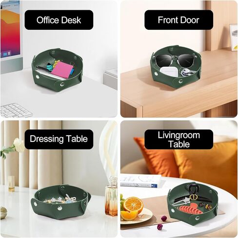PU Leather Tray Jewelry Tray,Table Tray Bedside Nightstand Desk Tray,Decorative Portable Entryway Desktop Catchall Trays for Phone Wallet Coin Change Nightstand Key Tray (Red) in Saudi Arabia
