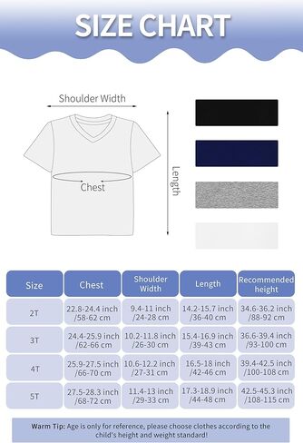 4 قطع من تي شيرت للأطفال الصغار برقبة على شكل حرف V وأكمام قصيرة للأطفال الصغار بطبقات أساسية من القمصان ذات الألوان الصلبة للأولاد والأطفال in Kuwait