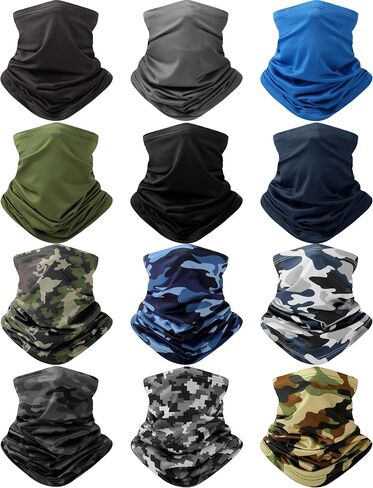 12 Pack Cooling Neck Gaiter Bandana Face Mask Summer Face Scarf Cover UV Sun Protection Headwear Head Wrap Men Women in Saudi Arabia