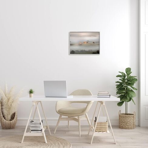 Stupell Industries Lone Misty Cottage Rural Fields Thick Fog Framed Wall Art, Design By James Dobson in Saudi Arabia