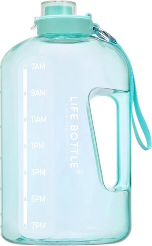 1 Gallon Water Bottle with Straw Lid and Chug Lid, Big Leakproof Water Jug with Time Marker, No Quotes. 128 oz Water Bottle with Handle and Straw, BPA Free in Saudi Arabia