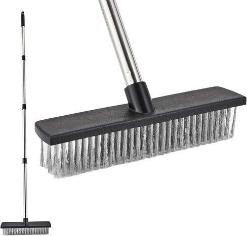 فرشاة تنظيف سطح السفينة مقاس 60 بوصة، فرش سلكية من الفولاذ المقاوم للصدأ، مقبض طويل، مكنسة ذات شعيرات خشنة، منظف الأرضيات العقلية لتنظيف الطحالب، البقع الصعبة على الجص الخرساني، حديقة المرآب، فناء حمام السباحة in Kuwait