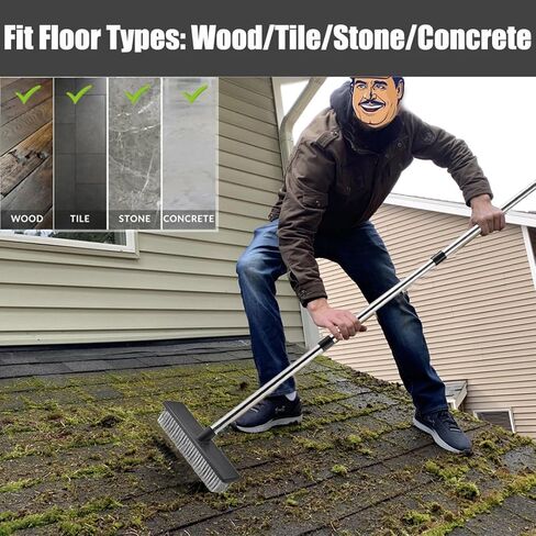 فرشاة تنظيف سطح السفينة مقاس 60 بوصة، فرش سلكية من الفولاذ المقاوم للصدأ، مقبض طويل، مكنسة ذات شعيرات خشنة، منظف الأرضيات العقلية لتنظيف الطحالب، البقع الصعبة على الجص الخرساني، حديقة المرآب، فناء حمام السباحة in Kuwait