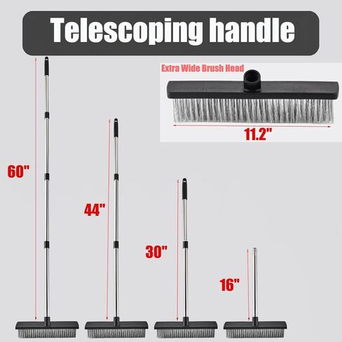 فرشاة تنظيف سطح السفينة مقاس 60 بوصة، فرش سلكية من الفولاذ المقاوم للصدأ، مقبض طويل، مكنسة ذات شعيرات خشنة، منظف الأرضيات العقلية لتنظيف الطحالب، البقع الصعبة على الجص الخرساني، حديقة المرآب، فناء حمام السباحة in Kuwait