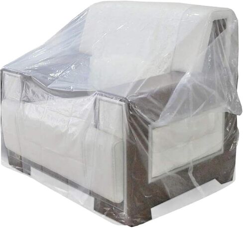 أغطية كراسي بلاستيكية من AKEfit، غطاء أريكة عالي التحمل للأريكة، أكياس متحركة شفافة مقاومة للماء والغبار للكرسي بذراعين أو كرسي، ضد مخالب القطط والكلاب، شفاف، SLSFZ-11C-S in Kuwait